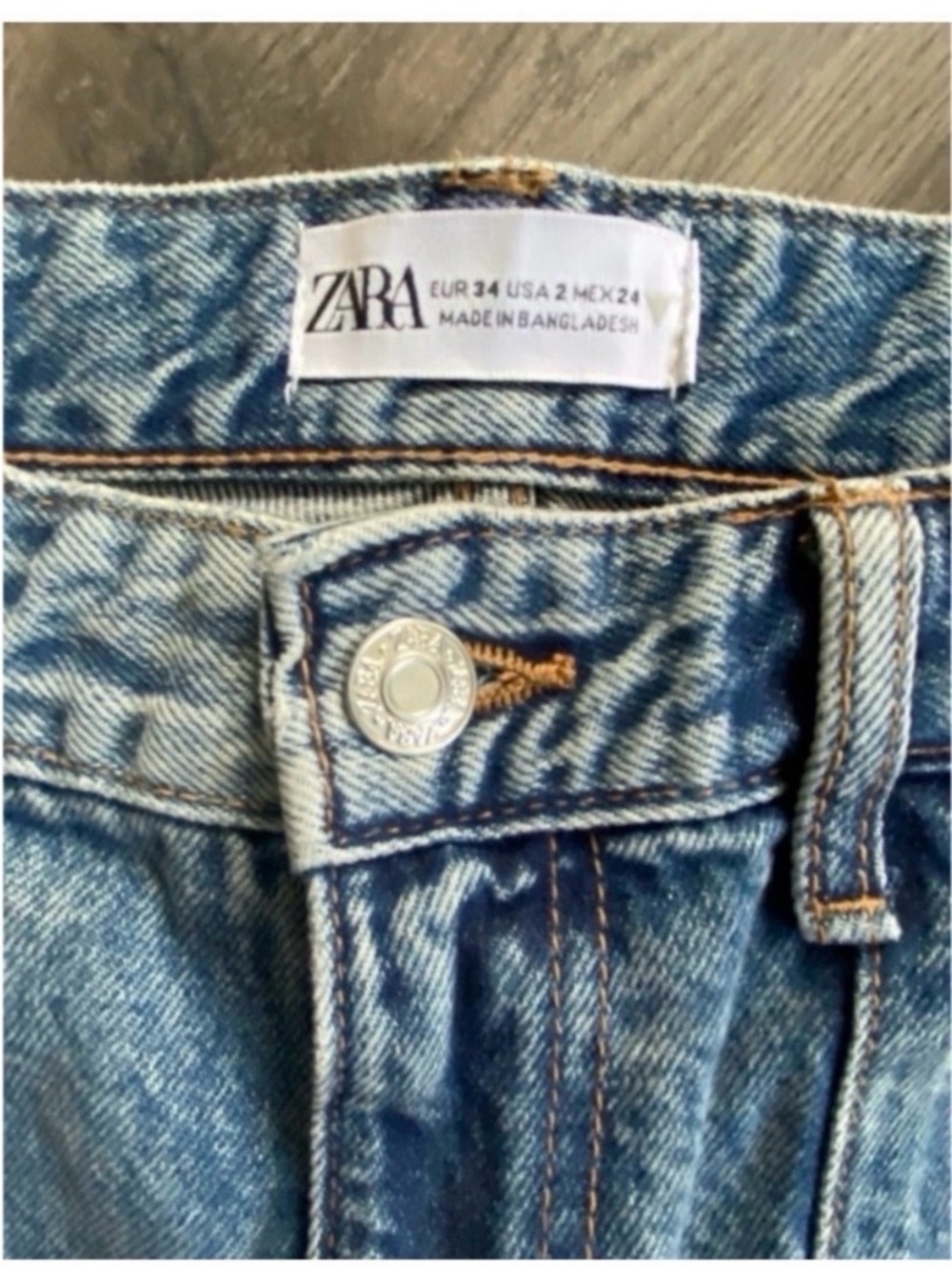 ZARA Wide Leg Cargo Jeans Size 2 - Picture 6 of 8